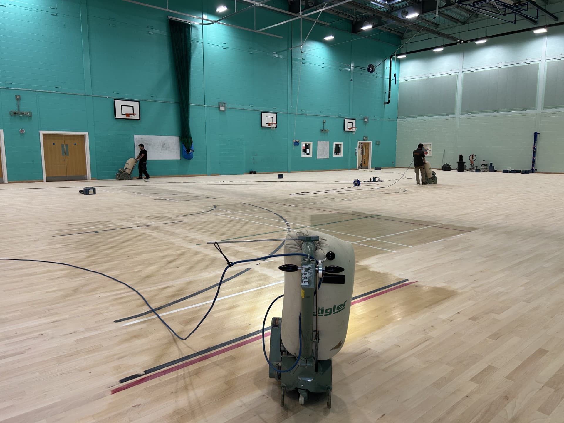 Junckers Beech School Sports Floor in Hertfordshire from Ironwood Flooring Services
