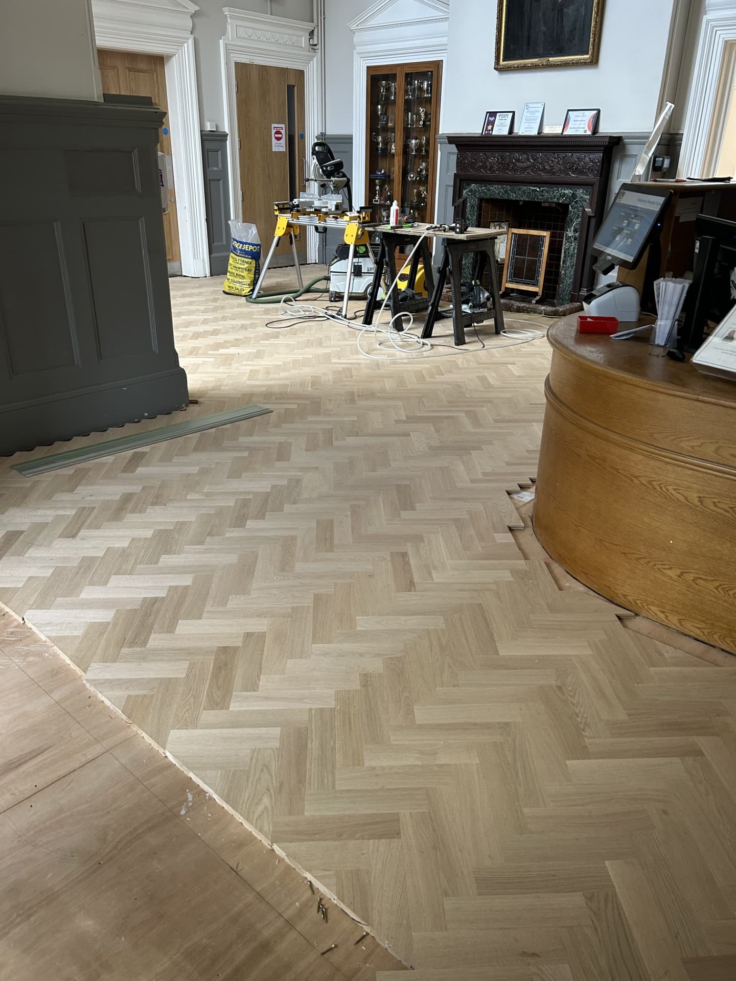 School Reception new flooring supplied and installation from Ironwood Flooring Services in Hertfordshire