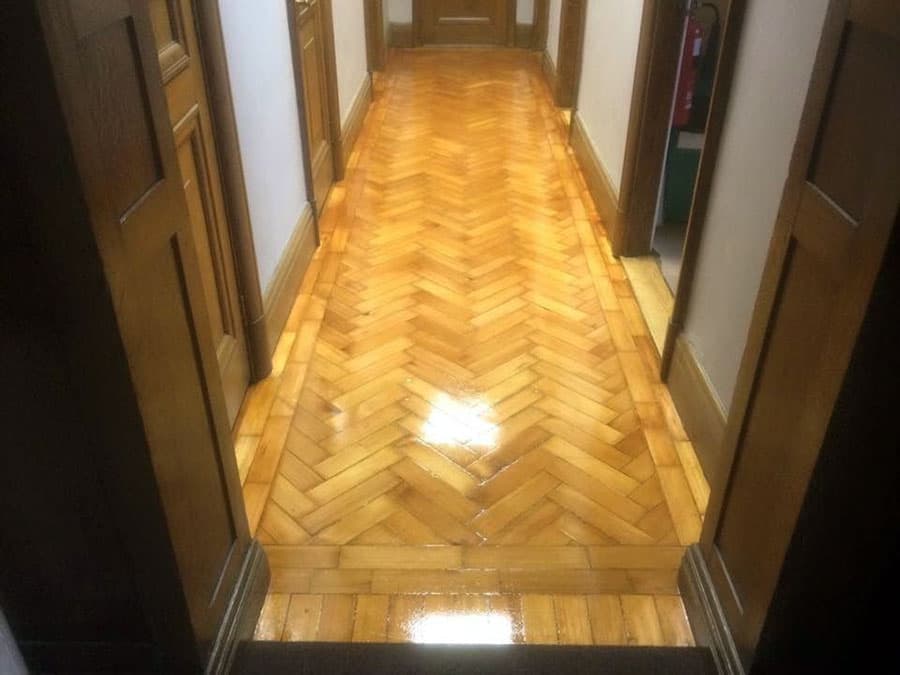 After Photo - Parquet in London Office Corridor 02