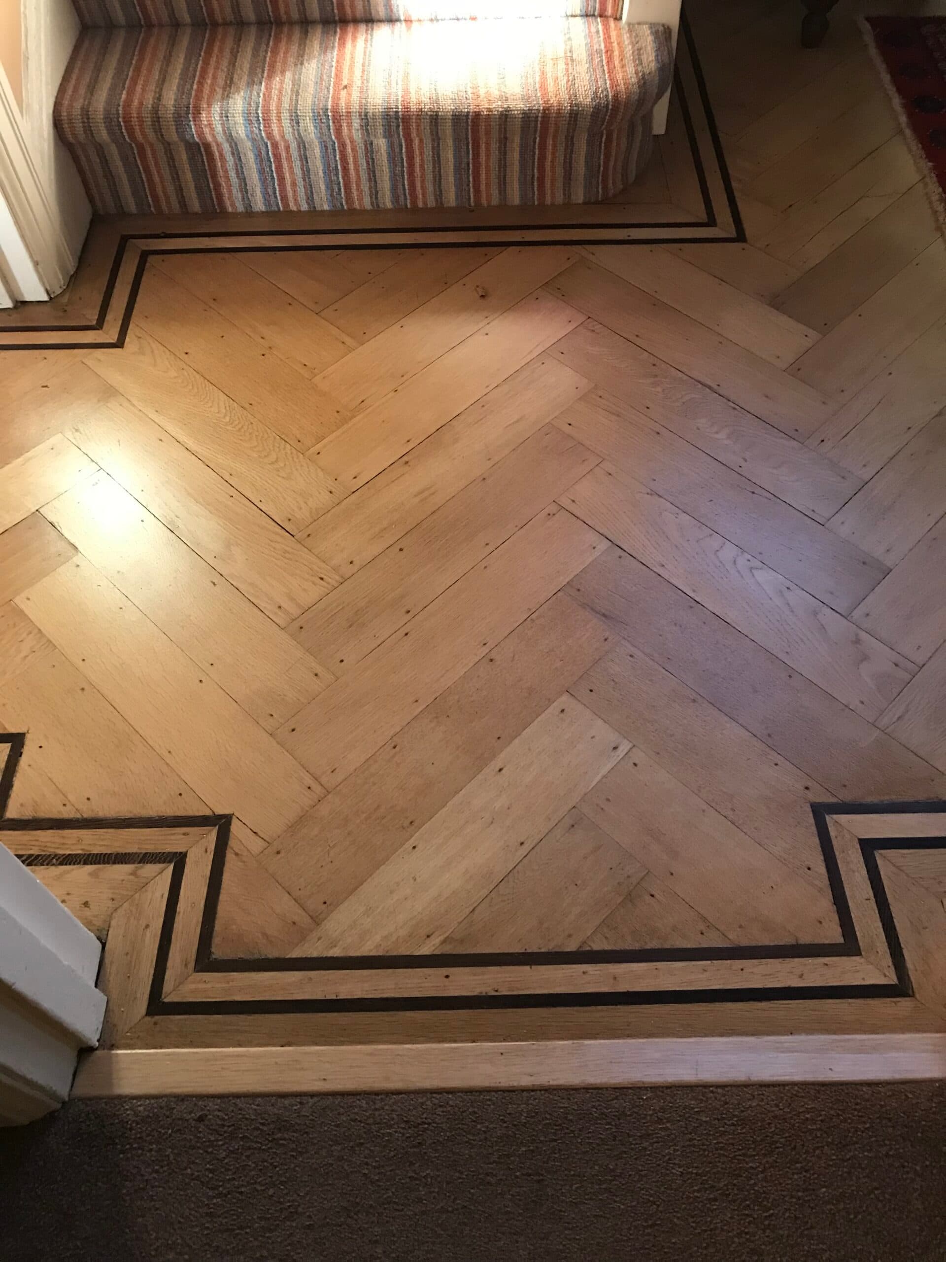 Oak flooring, double border inlay strip, Berkhamsted Flooring